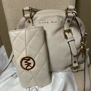 Michael Kors leather satchel handbag and wallet